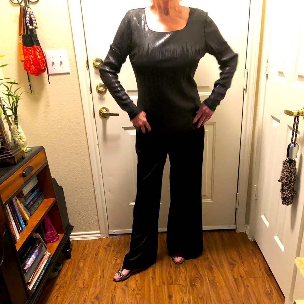 Bolero satin evening pants